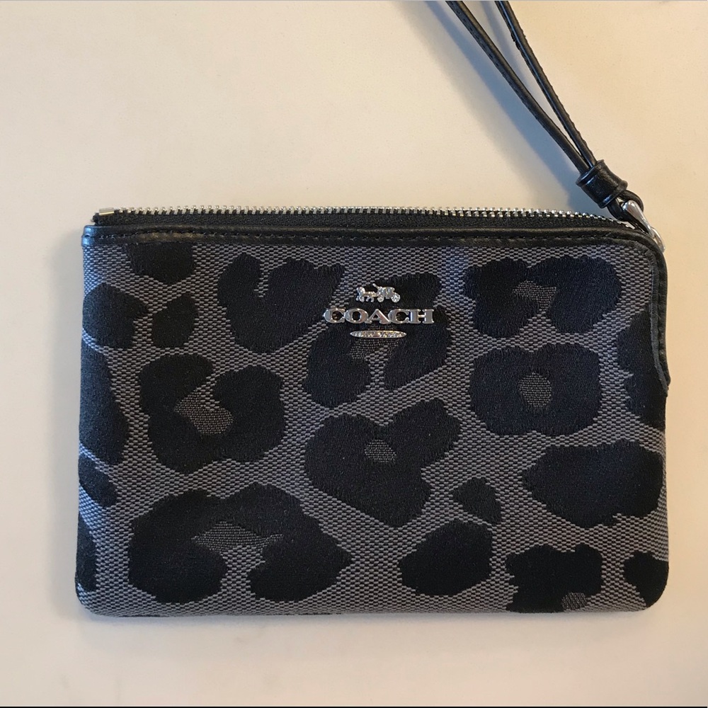 Coach Black and Gray Wristlet